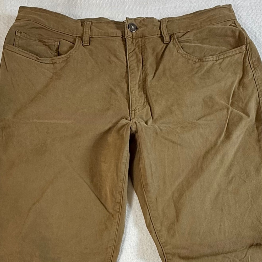 Flint and Tinder 365 Pants Mens 36x32 Slim Fit Stretch Chino Brown